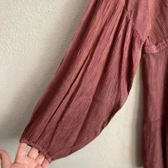 🆕Rachel Zoe Boho Mauve Flowy Babydoll Top S🆕 - Picture 6 of 10